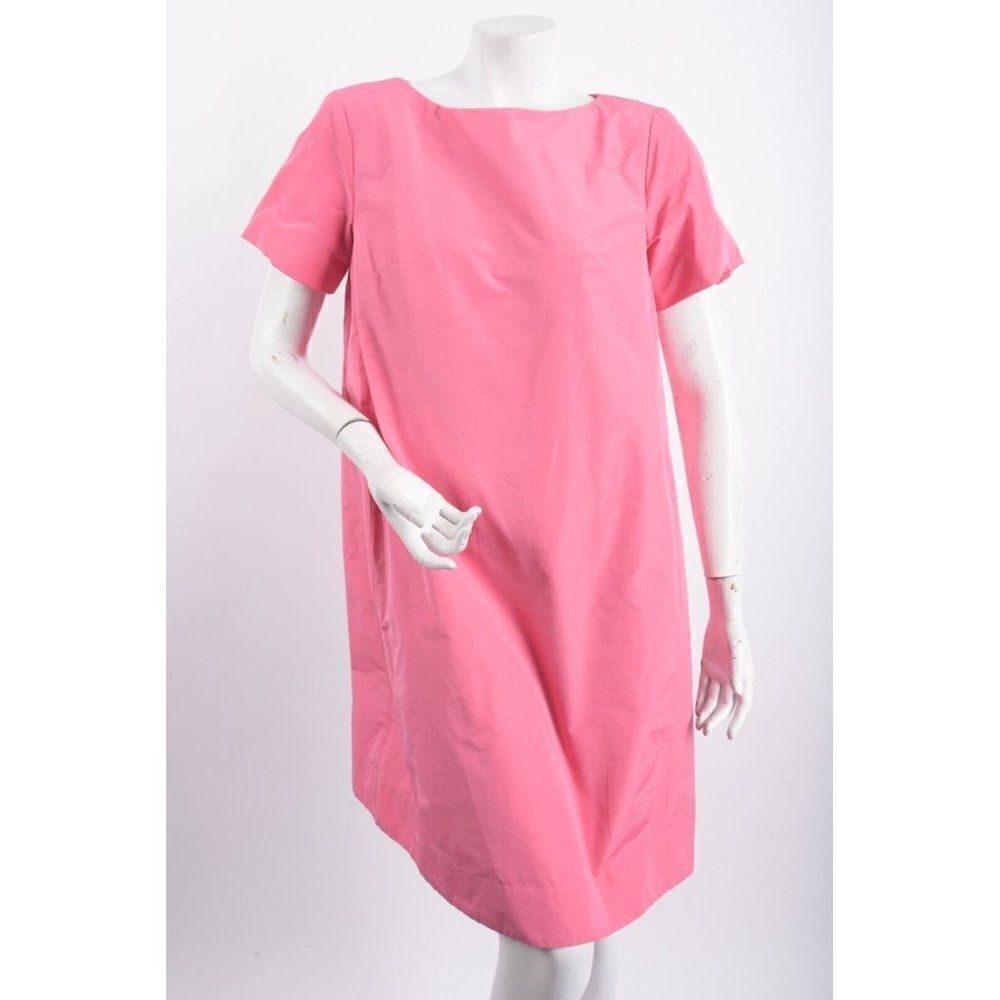 Max Mara Weekend  Womans Nicola A-Line Dress Size 14 Pink Poplin Cotton No Sash